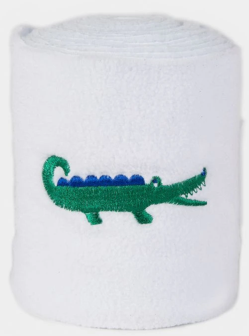 LÉTTIA Collection Blue & Green Alligator Embroidered Polo Wraps